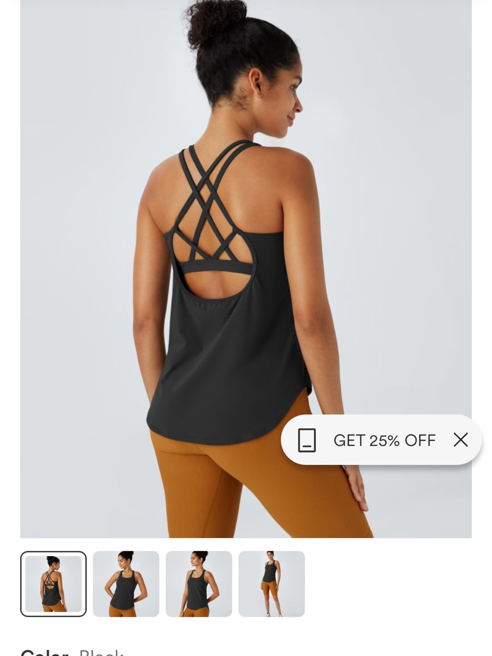 Halara Black Strappy Back Women's Tank Top